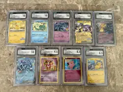 9 Pokemon CGC 10 And Below Slab Lot - Image 1
