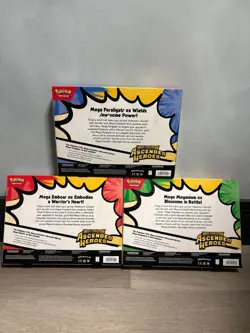 Ascended Heroes Mega EX Box Bundle x3 Pokemon - Meganium | Emboar | Feraligatr - Image 2