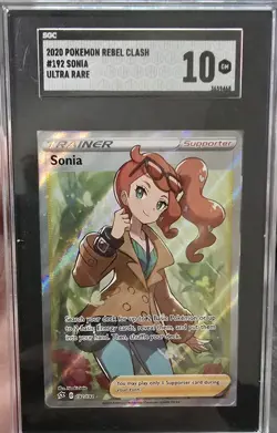 Pokemon Sonia 192/192 Rebel Clash Ultra Rare Full Art Holo SGC 10 - Image 1