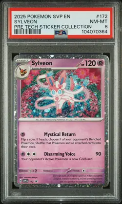 2025 POKEMON SVP EN-SV BLACK STAR PROMO #172 SYLVEON PSA 8 - Image 1