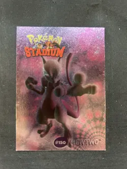 2000 Pokemon Danone Shiny Stadium Tip Mewtwo #8 Silver, Gold, Non Foil - LP - Image 2