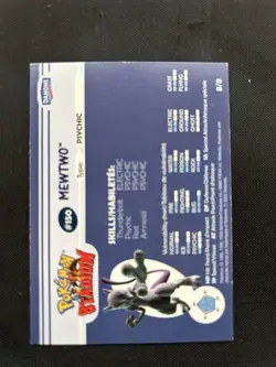 2000 Pokemon Danone Shiny Stadium Tip Mewtwo #8 Silver, Gold, Non Foil - LP - Image 3
