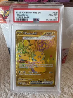 2025 POKEMON PRE EN-PRISMATIC EVOLUTIONS #179/131 PIKACHU ex HYPER RARE PSA 10 - Image 1