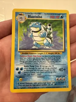 Pokemon Blastoise 2/102 Base Set Holo Rare HP 100 English Ken Sugimori - Image 3
