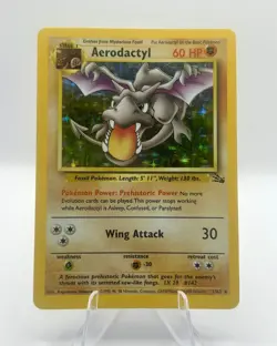 1999 Pokemon TCG Aerodactyl Fossil Holo Rare 1/62 English WOTC LP - Image 1