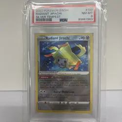 Radiant Jirachi 120 Pokemon Sword & Shield Silver Tempest Psa 8 - Image 1