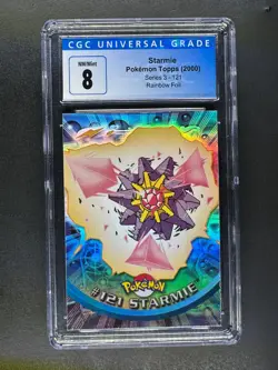 Topps Pokemon TV Animation Series 3 Rainbow Foil #121 Starmie CGC 8 - Image 1