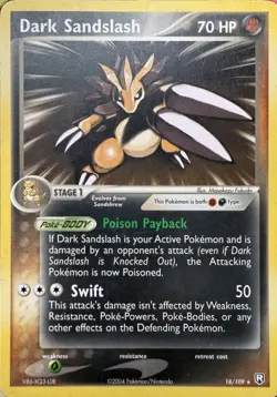 Dark Sandslash 18/109 R Team Rocket Returns Pokemon LP - Image 1