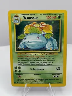 🌺1999 Pokemon Base Set Venusaur Holo 15/102 Rare WOTC Vintage Clean Front - Image 1
