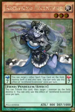 Lightly Played, English Yu Gi Oh Archfiend Eccentrick - PGL3-EN056 - Gold Rare - - Image 1
