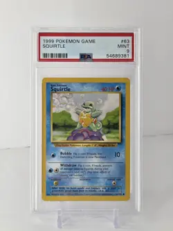 1999 Pokemon Base Set Unlimited Squirtle #63 PSA 9 MINT - Image 3