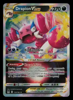 Drapion VSTAR 119/196 Holo VSTAR Rare Lost Origin Pokemon Near Mint - Image 1