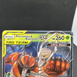 Pokemon TCG Pheromosa & Buzzwole GX 1/214 Sm-Unbroken Bonds Holo NM + - Image 3