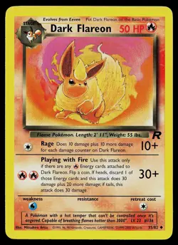 Pokemon Card - Dark Flareon Team Rocket 35/82 Uncommon - Image 1