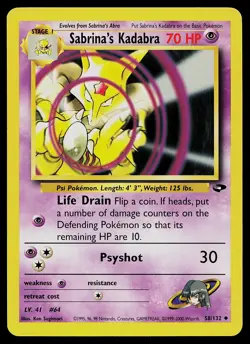 Pokemon Card - Sabrina's Kadabra Gym Challenge 58/132 Uncommon - Image 1