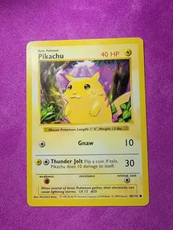 Pokemon TCG Pikachu - 58/102 Base Set (Shadowless Yellow Cheeks) - Image 1