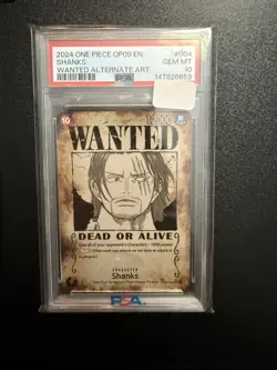 2024 ONE PIECE OP09-EMPERORS IN THE NEW WORLD WANTED ALTERNATE ART SHANKS PSA 10 - Image 1