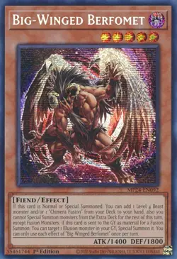 Yugioh! Big-Winged Berfomet - MP24-EN092 - Prismatic Secret Rare - 1st Edition N - Image 1