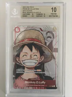 BGS 10 One Piece TCG Monkey.D.Luffy P-001 25th Anniversary Premium Collection - Image 1
