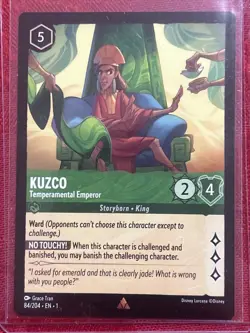 Disney Lorcana TCG Kuzco Tempermental Emperor 84/204 Rare Pull To Sleeve Mint - Image 1