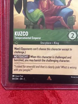 Disney Lorcana TCG Kuzco Tempermental Emperor 84/204 Rare Pull To Sleeve Mint - Image 4