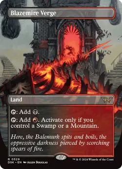 Blazemire Verge (Borderless) [Duskmourn: House of Horror] Foil Near Mint - Image 1