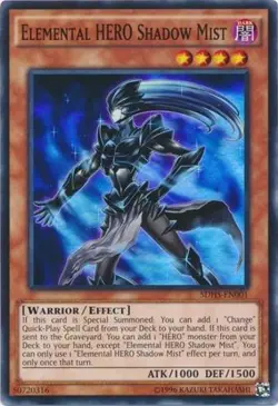 Heavily Played, English Yu Gi Oh Elemental HERO Shadow Mist - SDHS-EN001 - Super - Image 1