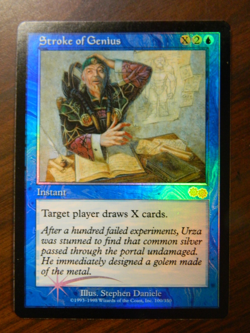 MTG FOIL FOIL Judge Promo Stroke Of Genius Lightly Played - Excellent Cond - Image 1