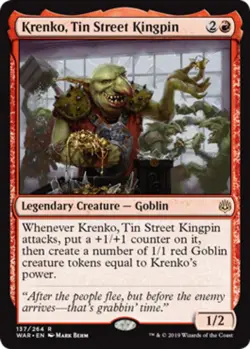Krenko, Tin Street Kingpin Light Play, English Magic the Gathering MTG War of th - Image 1