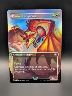 MTG - Clarion Conqueror - FOIL BORDERLESS - Creature (Dragon) - TDM #377 - Rare - Image 1