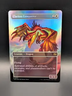 MTG - Clarion Conqueror - FOIL BORDERLESS - Creature (Dragon) - TDM #377 - Rare - Image 2