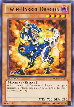 Yugioh! LP Twin-Barrel Dragon - LCJW-EN266 - Common - 1st Edition Lightly Played - Image 1