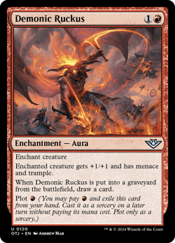 Demonic Ruckus 120 FOIL OTJ Outlaws of Thunder Junction MTG Magic NM - Image 1