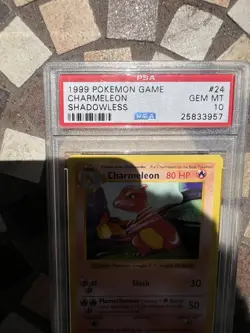 1999 POKEMON BASE SET SHADOWLESS #24 CHARMELEON PSA 10 - Image 2