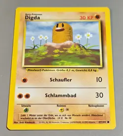 Digda # 47/102 Common Basis Set 1999 Pokemon Deutsch Exzellent-Low PlayedVintage - Image 1