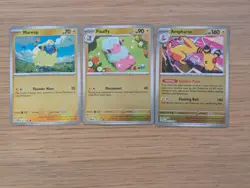 Pokemon TCG Mareep Flaaffy Ampharos Reverse Holo Evolution Set Chaos Rising NM - Image 1