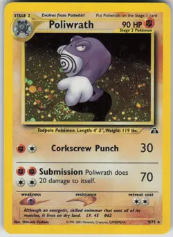 Pokemon TCG Poliwrath (9) Holo Rare Neo Discovery 09/75 - Image 1