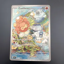 Pokemon TCG Castform Sunny Form Illustration Surging Sparks 195/191 - Image 1
