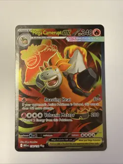 Mega Camerupt EX 156/132 Ultra Rare 2025 Pokemon Mega Evolution Full Art Card NM - Image 1