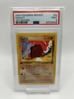 Pokemon PSA 9 Mint 1st Edition Team Rocket Diglett 52/82 - Image 1