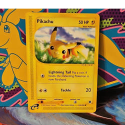 Pokemon Pikachu Expedition Base Set 124/165 Regular 50 HP Lightning Tackle Card - Image 1