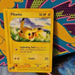 Pokemon Pikachu Expedition Base Set 124/165 Regular 50 HP Lightning Tackle Card - Image 2