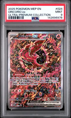 2025 POKEMON MEP EN-ME BLACK STAR PROMO #024 ORICORIO EX PSA 9 - Image 1