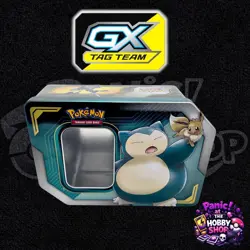 Pokemon TCG 2019 Eevee & Snorlax GX Tag Team Tin *EMPTY - NO CARDS* Storage - Image 1