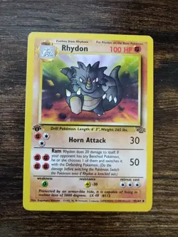 Pokemon Jungle 1st Edition Rhydon 45/64 Non Holo LP- - Image 1