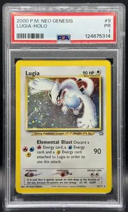 Pokemon TCG PSA 1 Lugia Neo Genesis Holo WOTC #9 - Image 1