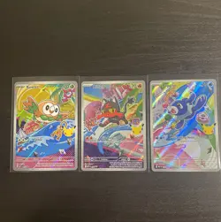Pokemon First Partner Illustration Collection Series 1 Alolan Starters Promo Set - Image 1