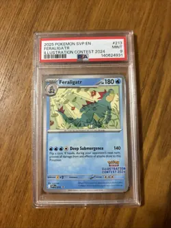 Feraligatr 213 Black Star Promo Pokemon TCG Illustration Contest 2024 PSA Mint 9 - Image 1