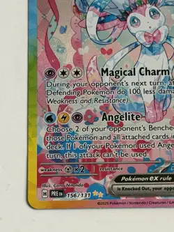 Sylveon ex 2025 Pokemon Scarlet Violet Prismatic Evolutions #156 SIR - Image 4