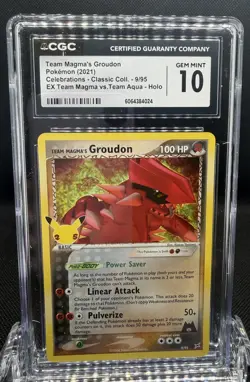 Pokemon Team Magma's Groudon 9/95 Celebrations Classic Coll. CGC Gem Mint 10 - Image 1